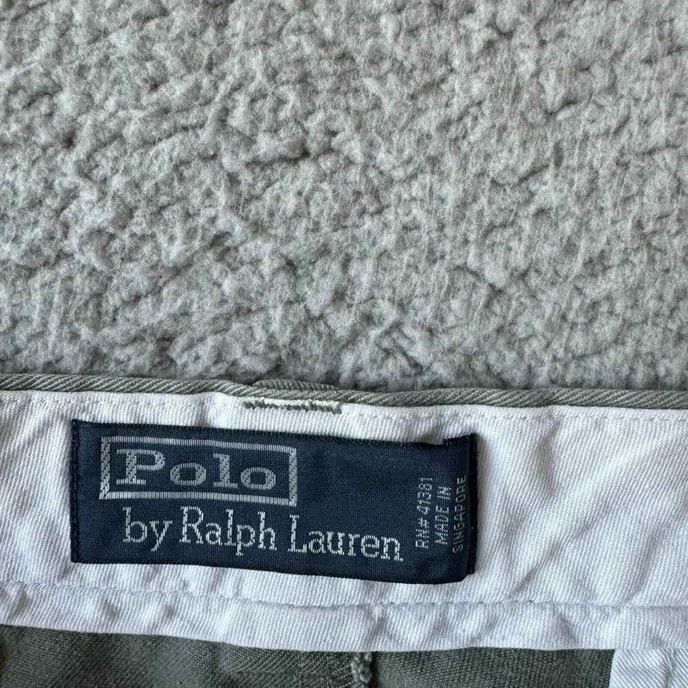 Vintage Polo Ralph Lauren Pants Mens 33x30 Green Chino Twill‎ Slacks Singapore *